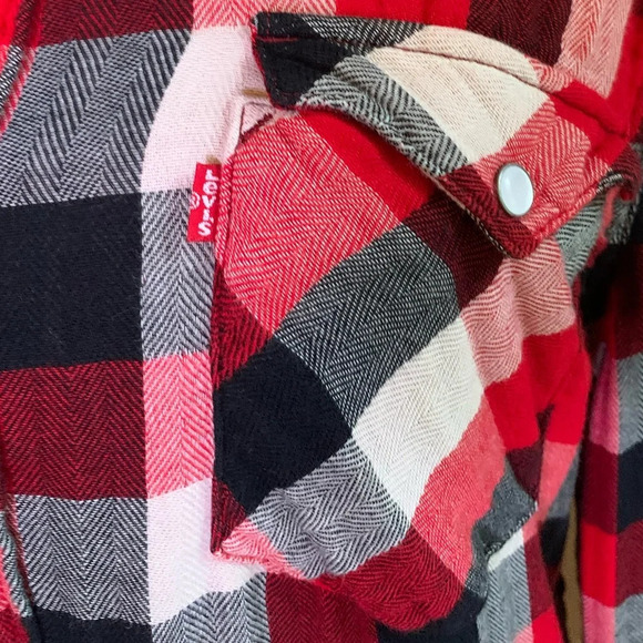 Levi’s flannel shirt, lined flannel button up, fall flannel - Picture 2 of 10